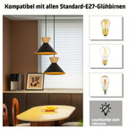Lot de 2 suspensions scandinaves noires Ø 25 cm, câble 120 cm