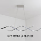 Lustre LED double vague en aluminium, doré ou argenté, 94 cm