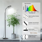 Lampadaire de croissance LED pour plantes à anneau unique, noir