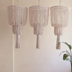 Abat-jour long en macramé à gland, Ø 30 ou 40 cm, 80 cm de long