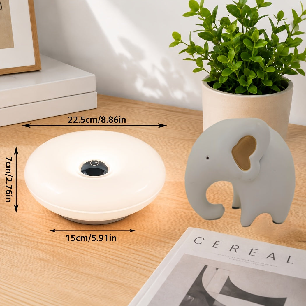 Lampe donut orange tactile à poser ou au mur, Ø 22,5 x 7 cm