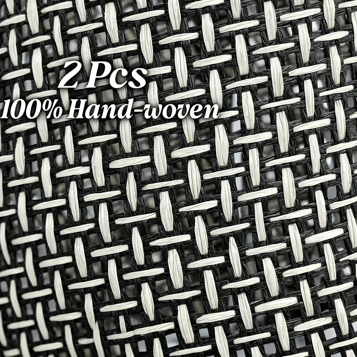 Lot de 2 abat-jours tissés noirs ajourés à bord festonné, Ø 18 cm