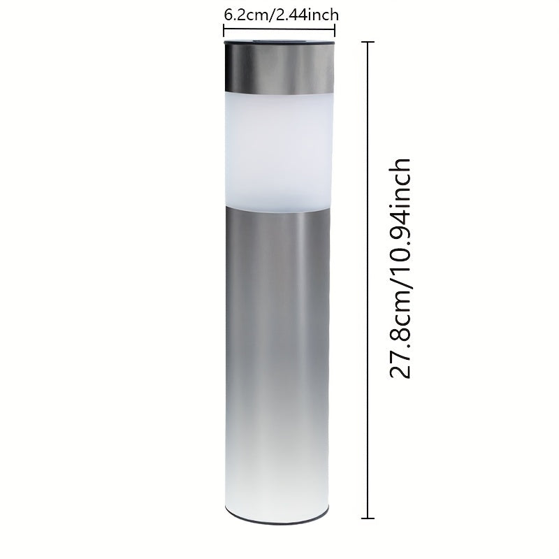 Lampe solaire borne en inox brossé, 27,8 cm, lot de 2 ou 4