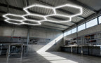 Plafonnier LED hexagonal en kit pour garage ou atelier, 24 à 68 tubes