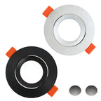 Support de spot encastrable orientable blanc Ø 8,8 cm, lot de 2