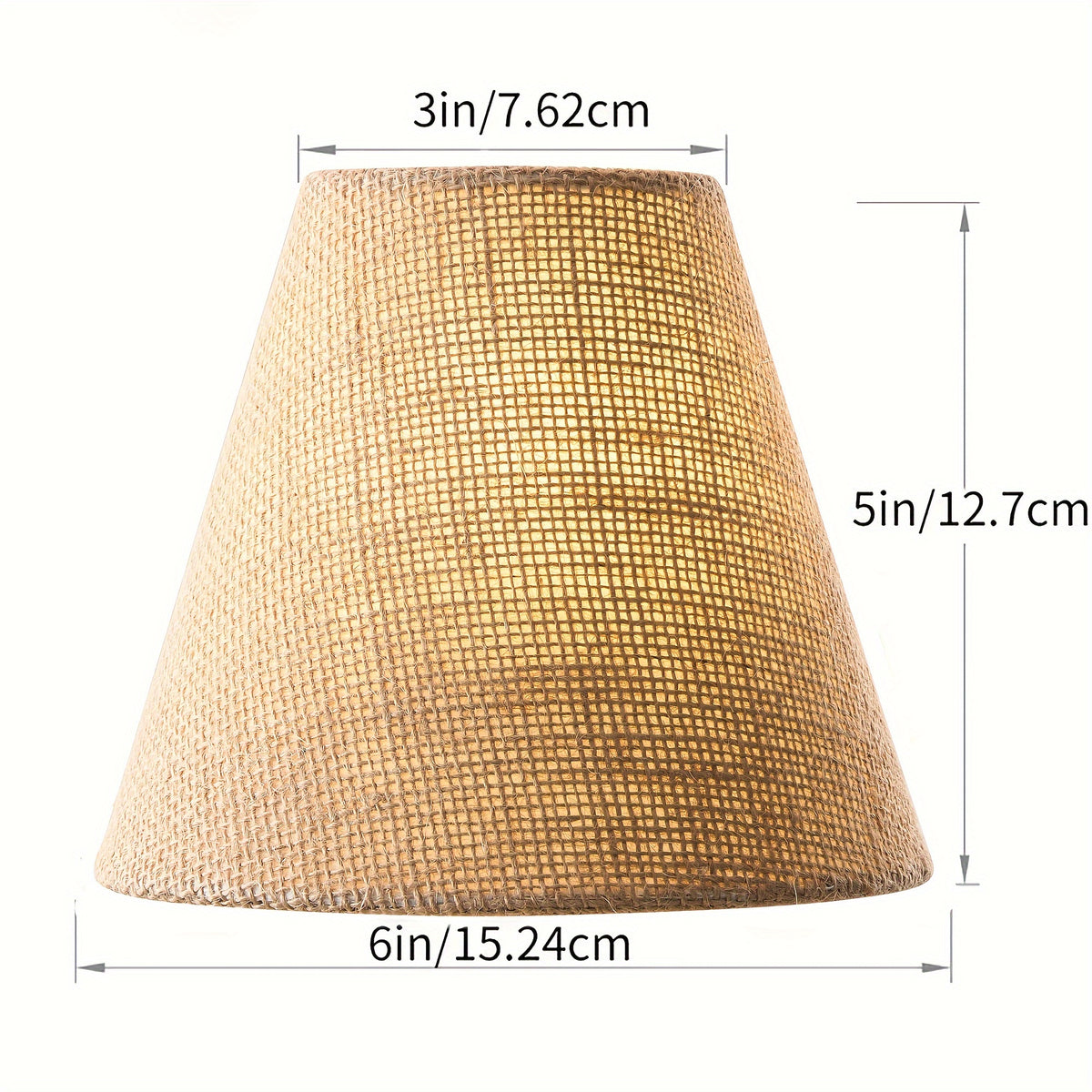 Lot de 6 abat-jour à pince aspect jute ou noirs à intérieur doré