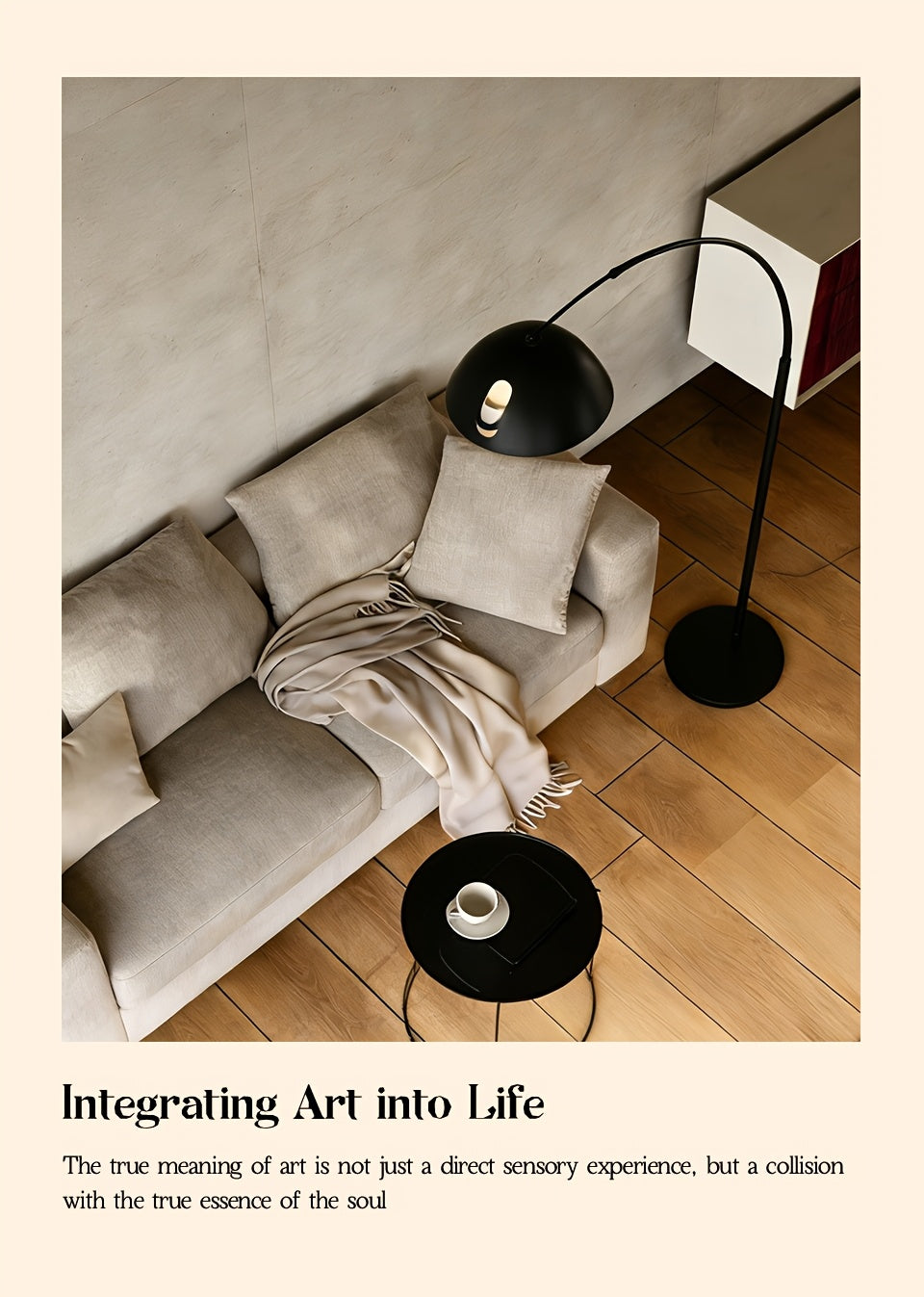 Lampadaire arc noir mat, dôme métal Ø 30 cm et portée réglable