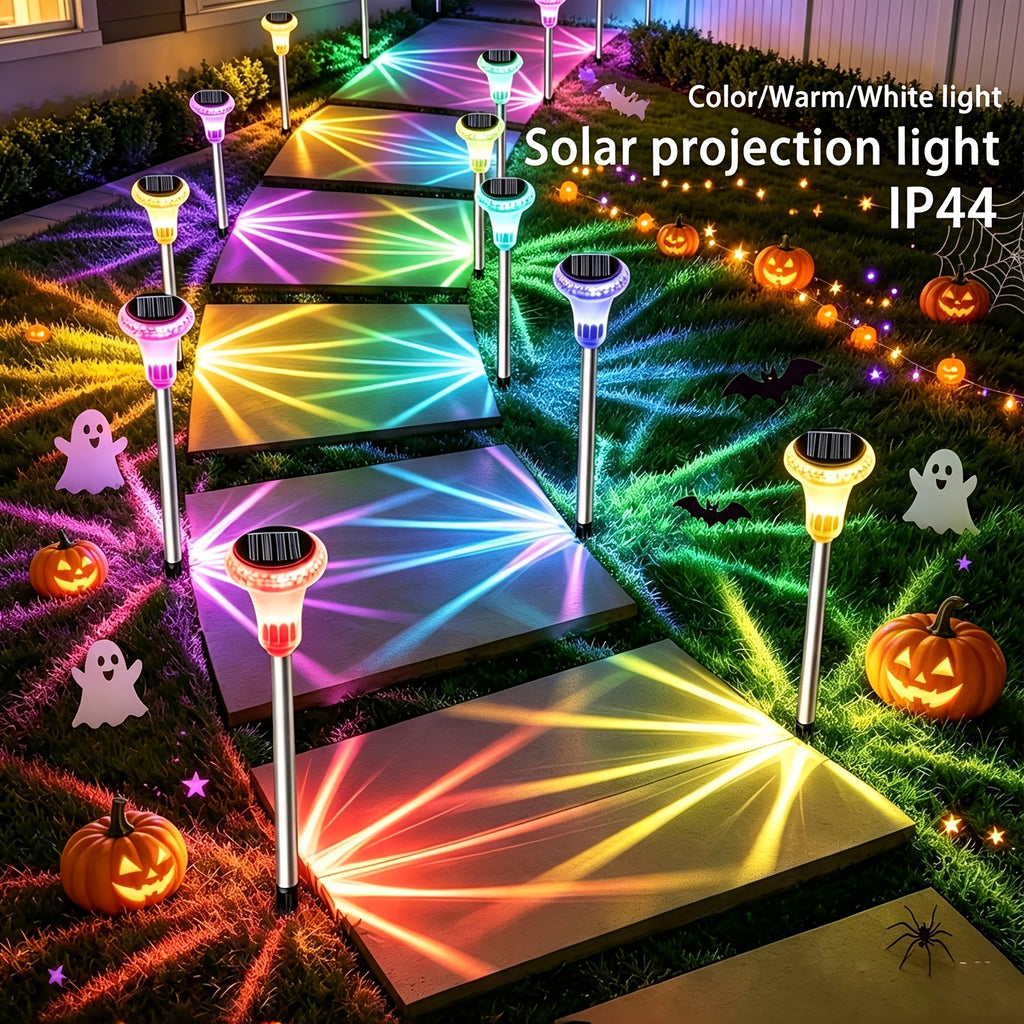 Lot de 12 lampes solaires de jardin à projection d'étoiles, IP44