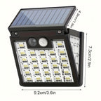 Applique solaire à détecteur, panneau inclinable 72 LED, lot de 4