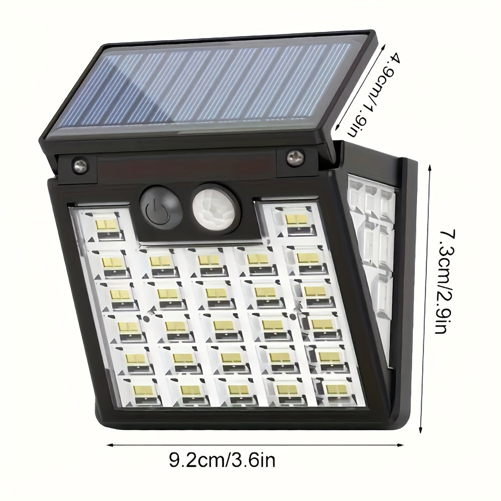 Applique solaire à détecteur, panneau inclinable 72 LED, lot de 4