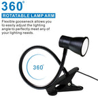 Lampe à pince noire à tête conique, câble de 140 cm, 10 intensités