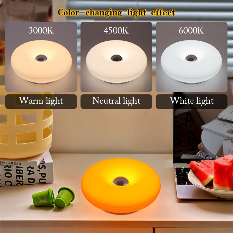 Lampe donut orange tactile à poser ou au mur, Ø 22,5 x 7 cm