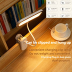 Lampe de bureau à pince rechargeable à tête rectangulaire, tactile