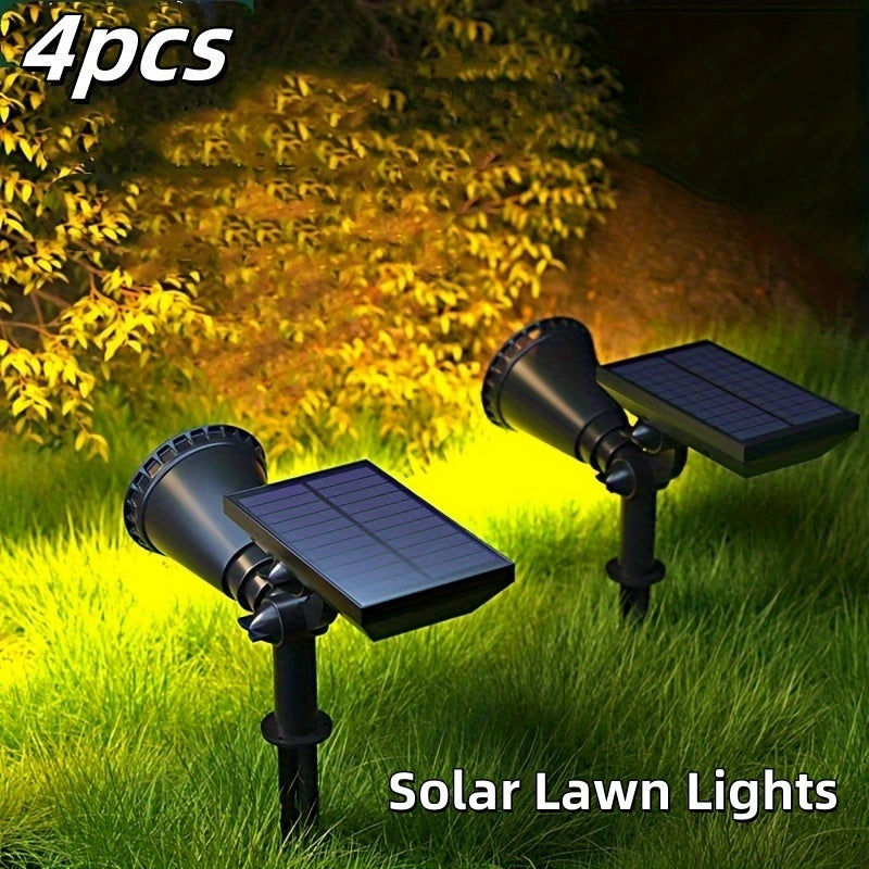 Spot solaire orientable 9 LED à piquet ou mural, IP65, lot de 4