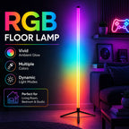 Lampadaire LED RVB à minuterie et télécommande, colonne de 110 cm
