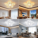 Plafonnier LED fleur à pétales en cœur blanc Ø 54 cm, 7000 lumens