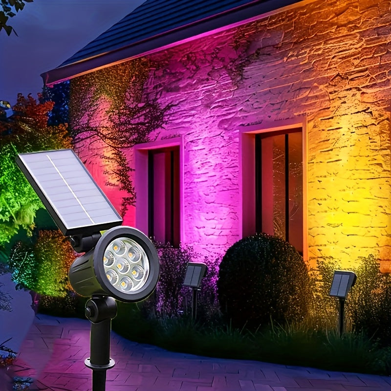 Spot solaire extérieur à piquet, 9 LED aux couleurs changeantes