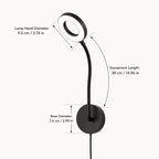 Applique murale liseuse LED à col flexible, alimentation USB
