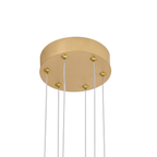 Lustre LED doré à trois cadres carrés, télécommande et variateur