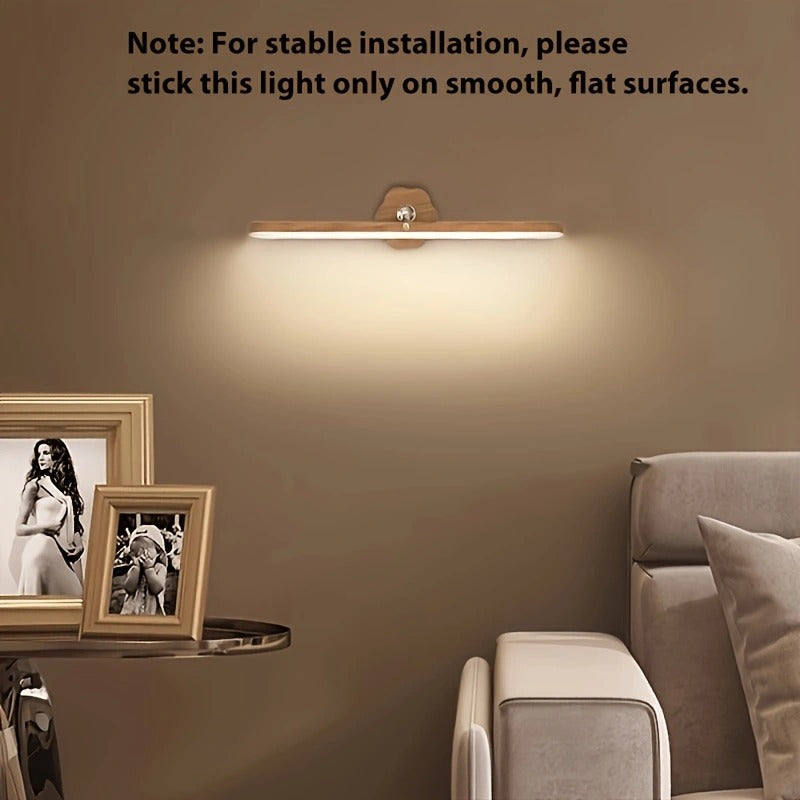 Applique murale LED noire rechargeable, barre aimantée orientable