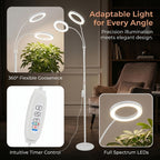 Lampadaire LED de croissance pour plantes à deux têtes, 58 à 173 cm