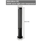 Borne d'éclairage extérieur filaire en aluminium noir, 60 ou 80 cm
