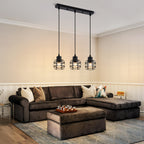 Suspension cages en métal noir E14, 1 lumière ou 3 en grappe