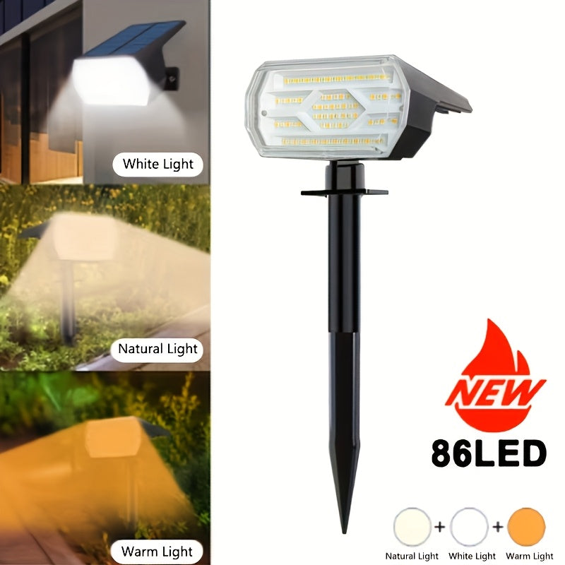 Spot solaire 86 LED à piquet de 34,5 cm, trois intensités