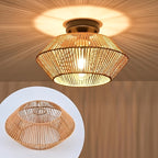 Abat-jour de plafonnier tressé en cordelette, forme soucoupe Ø 32 cm