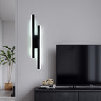 Applique murale LED dorée double barre décalée 40 cm, blanc neutre