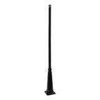 Poteau de lampadaire de jardin 3,80 m en fer noir, style classique