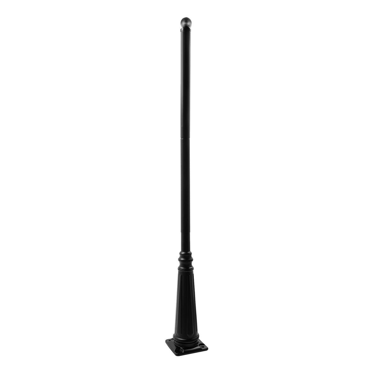 Poteau de lampadaire de jardin 3,80 m en fer noir, style classique