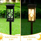 Lampe solaire lanterne à croisillons en losange, lot de 4, 43,5 cm