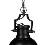 Suspension noire sur chaîne, dôme Ø 21 cm à intérieur cuivré