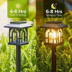 Lot de 8 balises solaires lanterne à filament LED, 38,8 cm