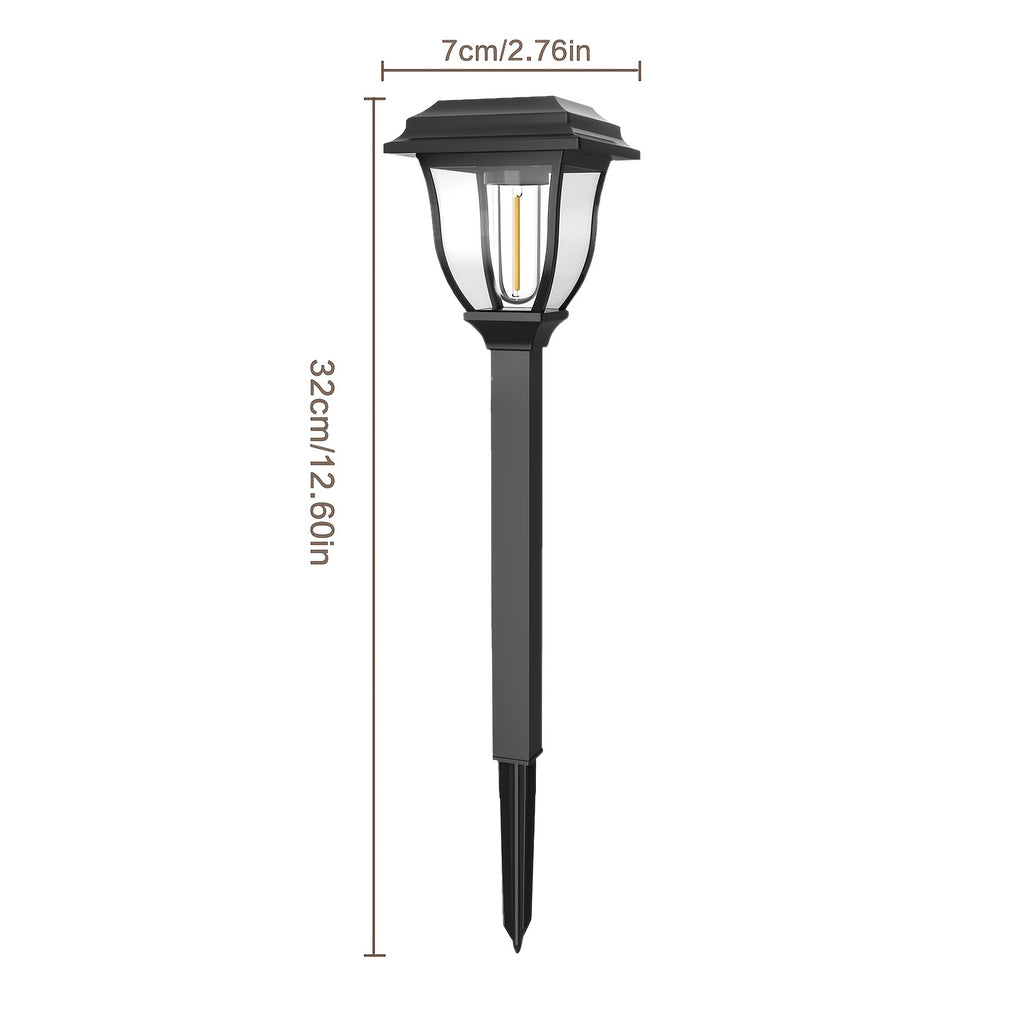 Lanterne solaire vintage à ampoule filament, 32 cm, IP44, lot de 6