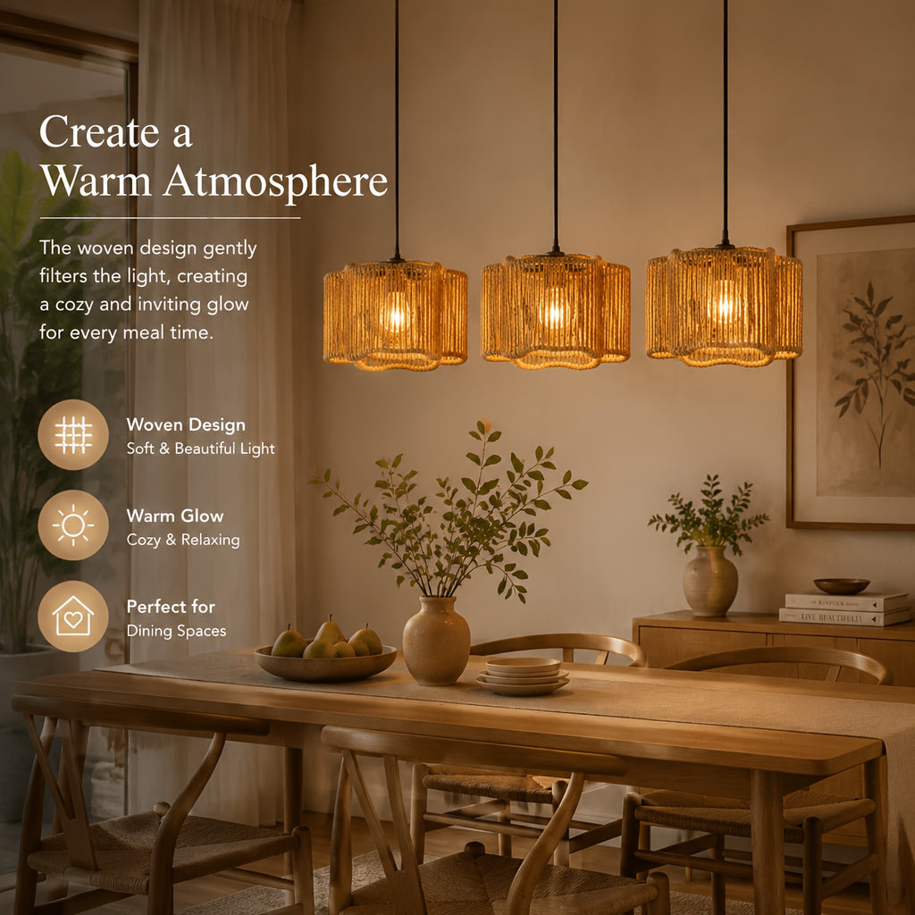 Abat-jour fleur en corde de papier tressée, Ø 16 x H 10 cm