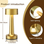 Lampe de table sans fil bistrot en métal, lot de 2 ou de 4