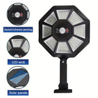 Projecteur solaire octogonal 168 LED à détecteur, lot de 2