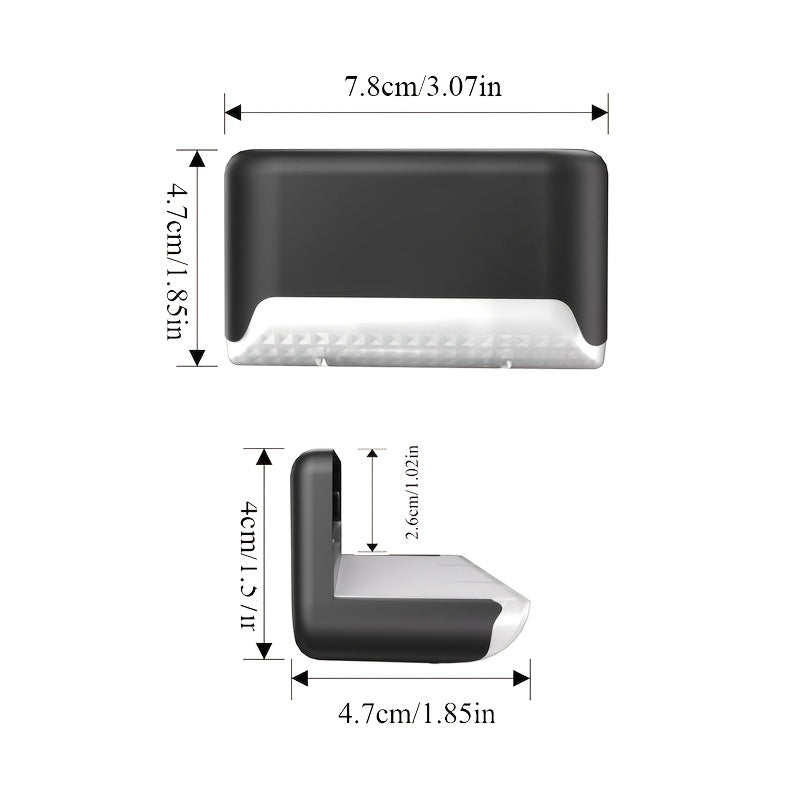 Applique solaire de marche, coque noire ou blanche, lot de 12