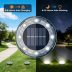Spot solaire à enterrer à batterie remplaçable, 8 LED, lot de 8