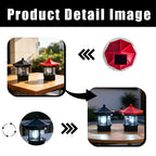 Lot de 2 lampes solaires pavillon octogonal, toit noir et rouge
