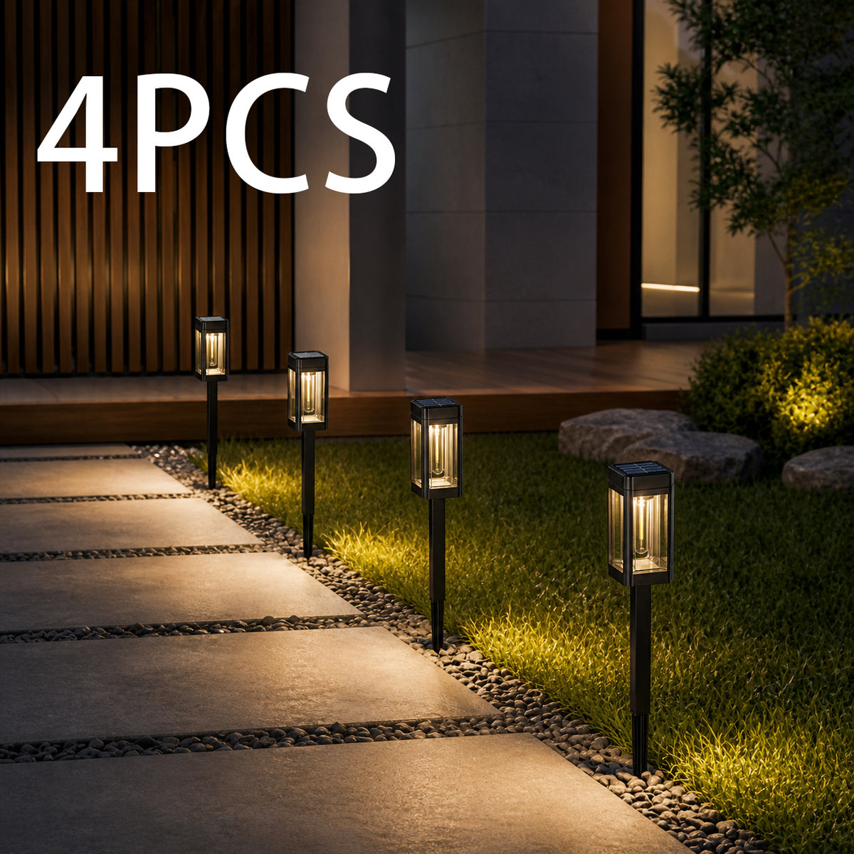 Balise solaire carrée noire au dessin épuré