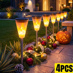 Torche solaire à effet flamme vacillante, lot de 4 pour terrasse