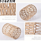 Mini abat-jour tube en papier tressé, noir ou crème, Ø 11,5 cm