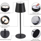 Lampe sans fil en aluminium mat à tige raccourcissable, 38 cm