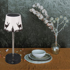 Lampe de chevet sans fil télescopique, décor cerfs ou empreintes