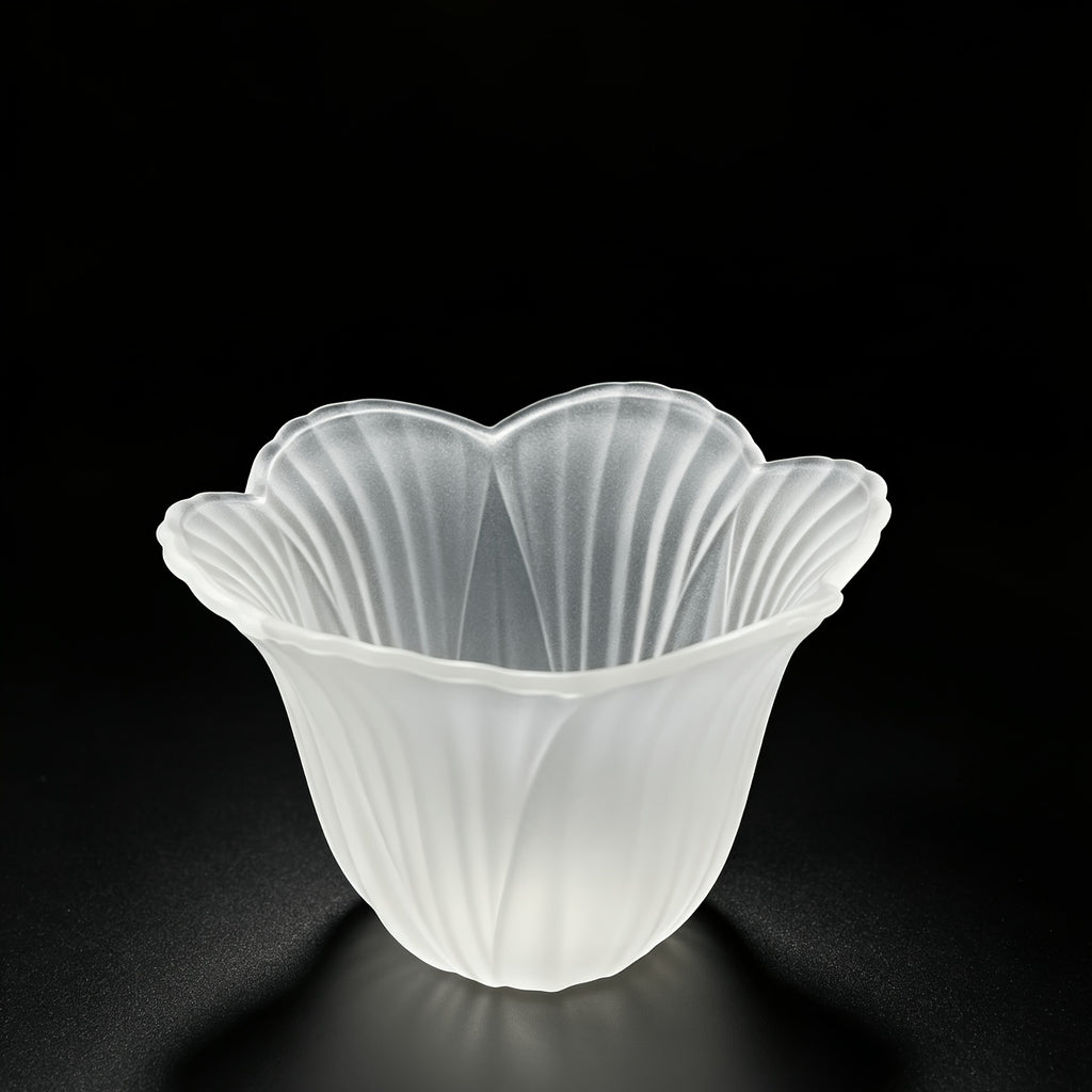 Verre de remplacement campanule en verre givré blanc, Ø 18 cm