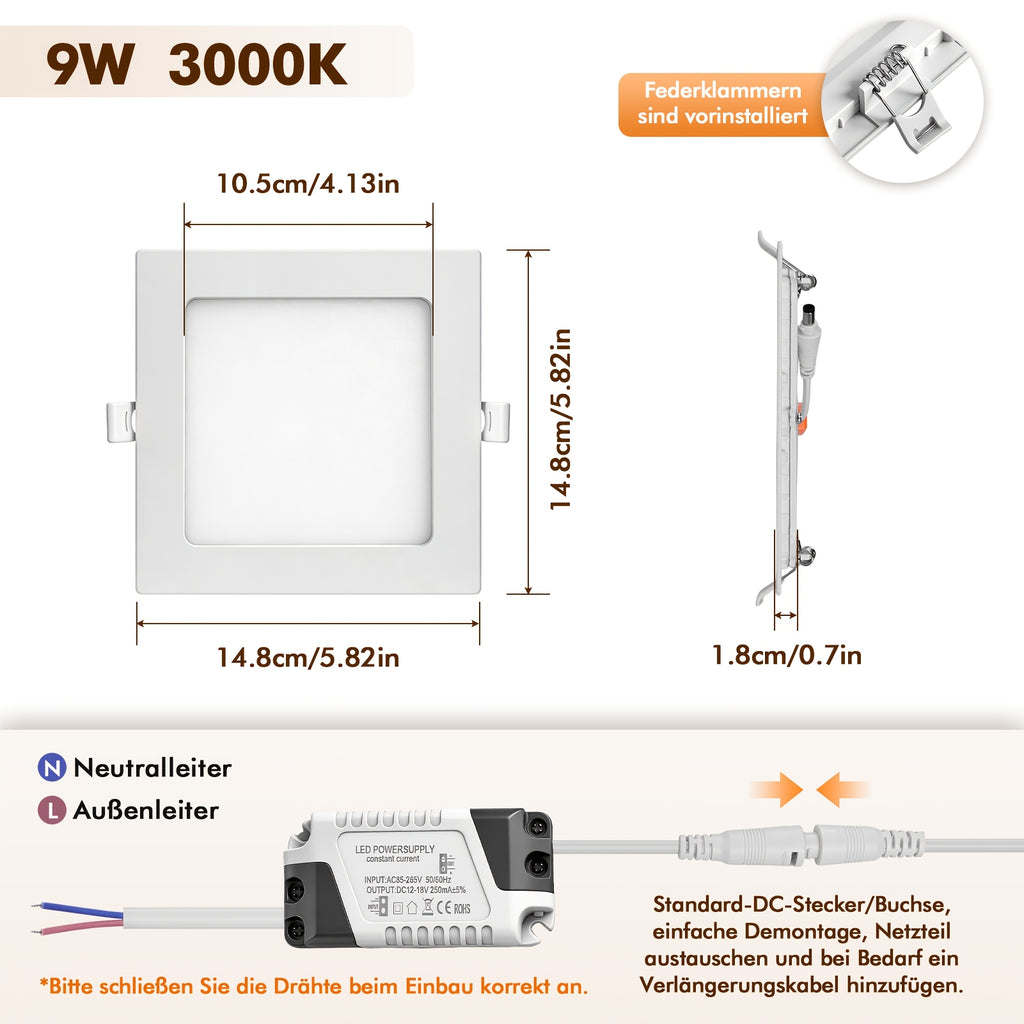 9W-Blanc Chaud / 5 pièces