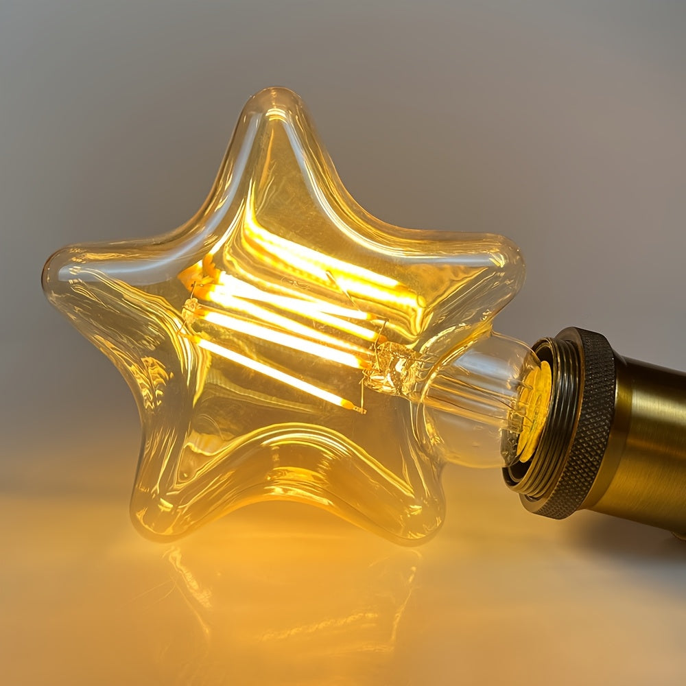 Lot de 2 ampoules LED filament en étoile, culot E27, verre ambré